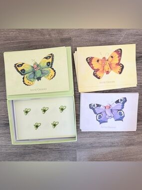 Anne Geddes Butterfly Note Cards - Pastel Yellow, Green, Lavender